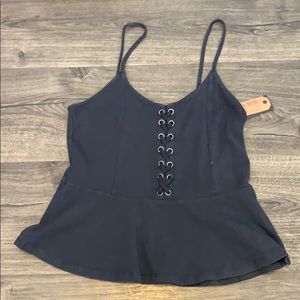 Dark grey peplum tank